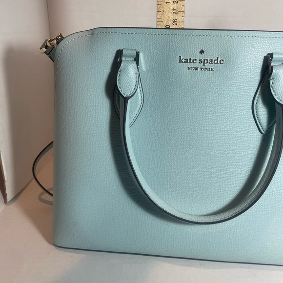 Kate Spade New York Light Blue Structure Satchel Crossbody Smooth Leather - Picture 15 of 16